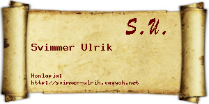 Svimmer Ulrik névjegykártya